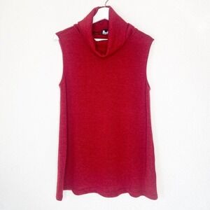 Bardot Oxblood Red Sleeveless Turtleneck Sweater L